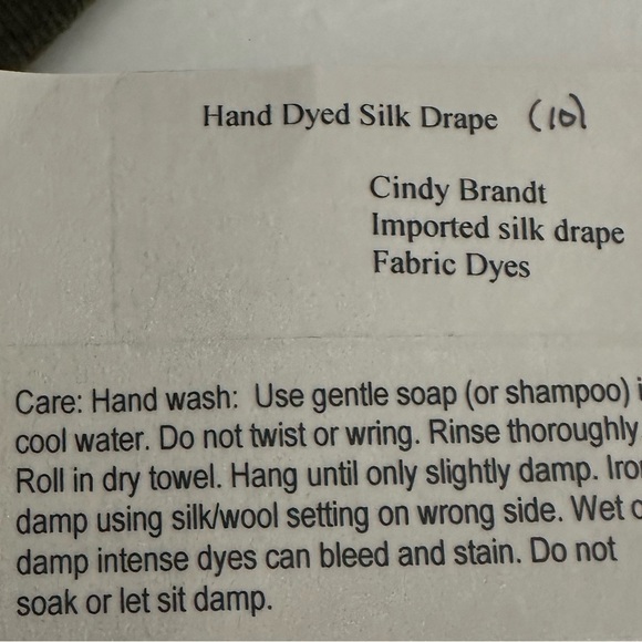 Chiffon scarf with charmeuse edging designed by renowned, silk artist. - Picture 4 of 4